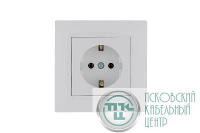 Розетка 1-м Karea RIZZ с заземл. бел. Makel 88001028