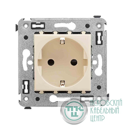 Розетка СП 3п 2P+E Avanti "Ванильная дымка" защ. шторки DKC 4405003
