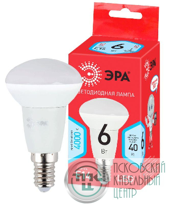 Лампа светодиодная RED LINE LED R50-6W-840-E14 R 6Вт R50 рефлектор 4000К нейтр. бел. E14 Эра Б0050700