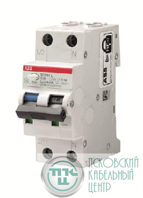Выключатель автоматический дифференциального тока DS201 L C16 AC30 16А 30мА ABB 2CSR245080R1164