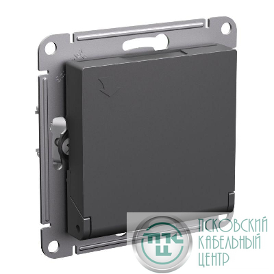 Розетка AtlasDesign 16А IP20 с заземл. защ. шторки с крышкой механизм базальт SE ATN001446