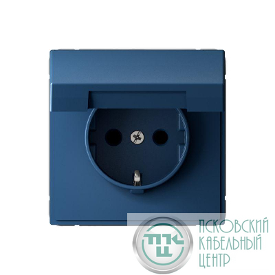 Розетка ArtGallery 16А IP20 с заземл. защ. шторки с крышкой механизм аквамарин SE GAL001146