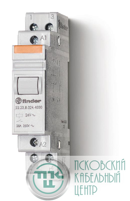 Контактор модульный 1NO + 1NC 20А AgSnO2 24В DC 17.5мм IP20 FINDER 222390244000