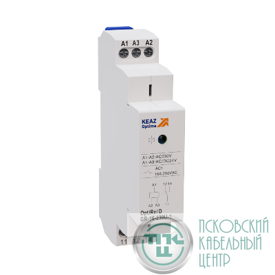 Реле промежуточное OptiRel D GR-16-230U-1 модульное 16А 230В АС или 24В AC/DC 1СО КЭАЗ 332036