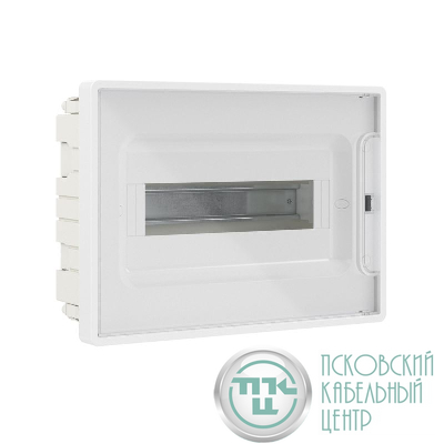 Щиток встраиваемый Фрейм (FRAME) ЩРв-п-12 12мод. с прозр. дверцей с 2 шинами PEN на 6 и 8 отверст. бел. DKC F12B1WT