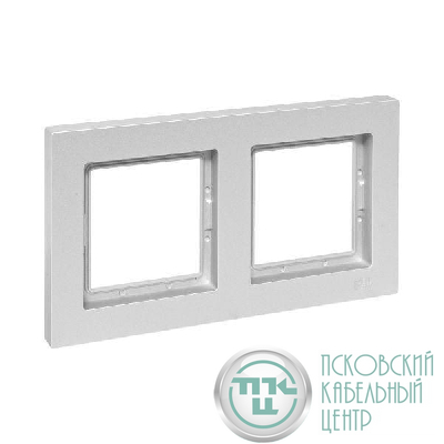 Рамка 2-м Эпика IP44 пластик алюм. EKF UP1-FPA-02-44