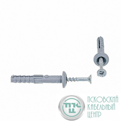 Дюбель-гвоздь грибовидный бортик полипропилен 6х40 (уп.100шт) Kranz KR-02-3621-001