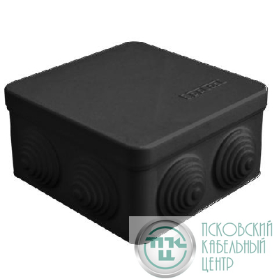 Коробка распределительная ОП 105х105х56мм IP54 7 выходов 4 гермоввода крышка защелкивающаяся материал – полипропилен черн. Epplast 100015