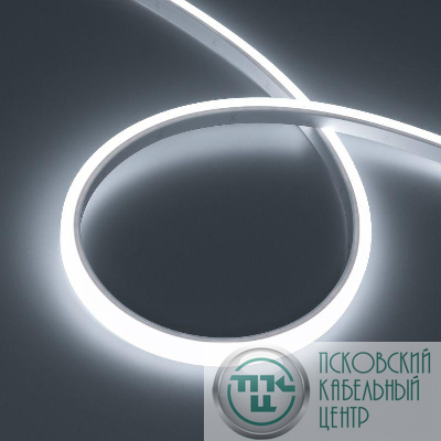 Лента светодиодная WAVE-TOP-PU-A144-10x10mm 24В White 5700К 5Вт/м IP68 wire x1 вывод боков. герметичная (уп.3м) Arlight 052595