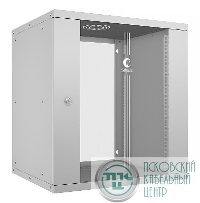 Шкаф телекоммуникационный настенный разборный LIGHT WSC-05D-12U55/45 19дюйм 12U дверь стекло сер. Cabeus 10179c