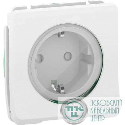 Механизм розетки Mureva Styl защ. шторки заземл. бел. IP55 SchE MUR39134