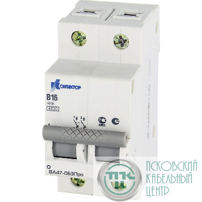 Выключатель автоматический модульный 2п C 1А 4.5кА ВА47-063Про Контактор 7000120