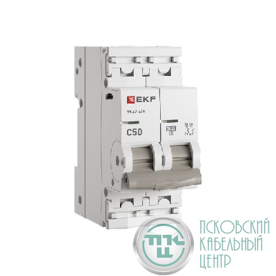 Выключатель автоматический модульный 2п C 50А 4.5кА ВА 47-63N PROxima EKF M634250C