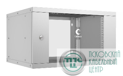 Шкаф телекоммуникационный настенный разборный LIGHT WSC-05D-6U55/45 19дюйм 6U дверь стекло сер. Cabeus 10170c