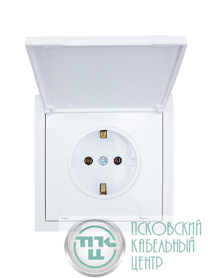 Розетка 1-м СП ZIMA 16А IP20 с заземл. с крышкой ПБТ безвинтов. зажим механизм бел. LEZARD 704-0288-123BQC