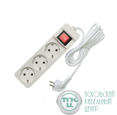 Удлинитель 3х3м с заземл. 10А IP20 2.2кВт ПВС с выкл. Союз 481S-7303