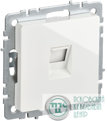 Розетка компьютерная Brite RJ45 кат.5E РК10-БрБ механизм бел. IEK BR-K10-1-K01-PRO