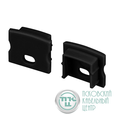 Заглушка LINE-1715 с отверстием BLACK пластик (комплект) Arlight 044277