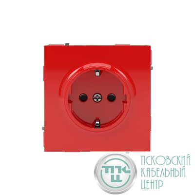 Розетка силовая KANT 2P+E защ. шторки красн. сатин DKC 7001003