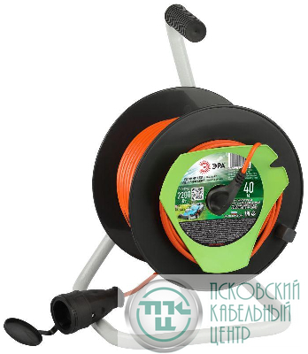 Удлинитель на катушке 1х40м без заземл. RP-1-2x1-40m ПВС 2x1 Эра Б0059771
