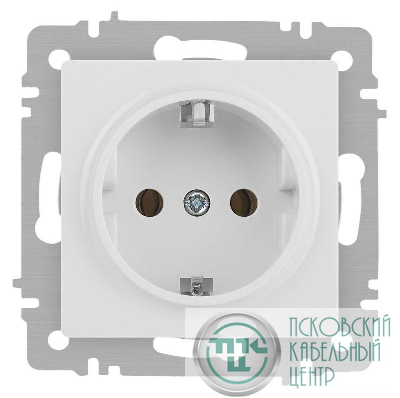 Розетка 1-м СП Accent 6-202-01М 16А IP20 250В 2P+E Schuko бел. матов. Intro Б0063681