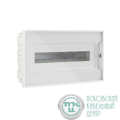 Щиток встраиваемый Фрейм (FRAME) ЩРв-п-18 18мод. с прозр. дверцей с 2 шинами PEN на 8 и 10 отверст. бел. DKC F18B1WT