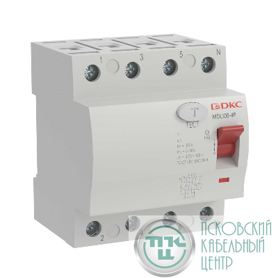 Выключатель дифференциального тока (УЗО) 4п (3P+N) 40А 300мА тип AC MDL100 YON MDL100-4P4-40-AC