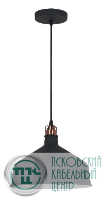 Светильник PL-425L С62 подвес. Amsterdam 1хE27 60Вт 230В черн.+медь Camelion 13029