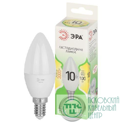Лампа светодиодная GREEN LINE B35-10W-830-E14 GL 10Вт свеча 3000К свет тепл. E14 Эра Б0067108