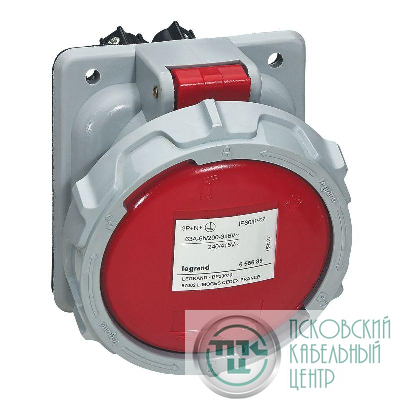 Розетка встроенная 63А 3К+Н+З 380В IP67 Leg 555589