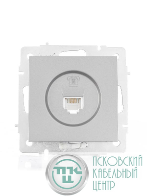 Розетка телефонная СП Vesna евро стандарт механизм платина LEZARD 742-3588-137