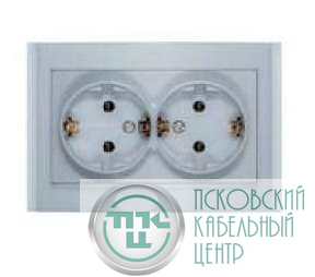 Розетка 2-м СП Бриллиант 16А IP20 с заземл. серебр. UNIVersal 7949780