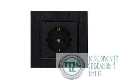 Розетка 1-м Karea LINE STAR с заземл. чер. Makel 86054028