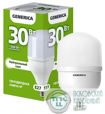 Лампа светодиодная HP 30Вт 4000К E27 230В GENERICA LL-HP-30-230-40-E27-G
