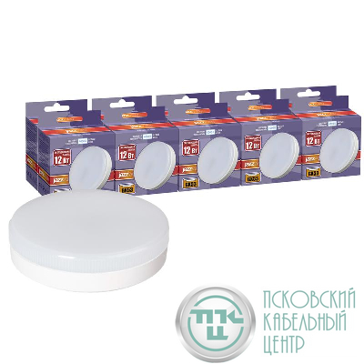 Лампа светодиодная PLED-GX53 12Вт 4000К нейтр. бел. GX53 1000лм 230В 50Гц (эквивалент ЛОН 100Вт) (уп.10шт) JazzWay 5032910