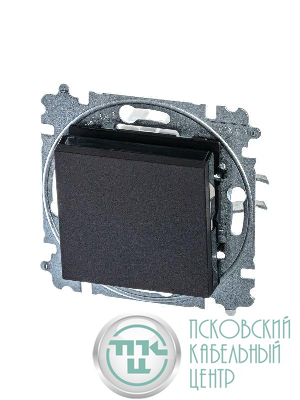 Выключатель кнопочный 1-кл. СП Levit IP20 антрацит/дым. черн. ABB 2CHH599145A6063