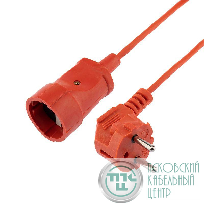 Удлинитель-шнур ПВС 3х0.75 10м с заземл. 6А 1300Вт IP44 оранж. PROCONNECT 11-7108