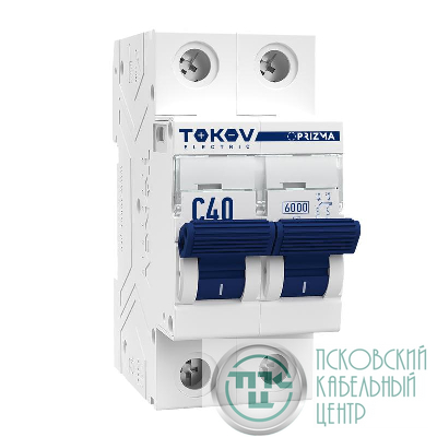 Выключатель автоматический модульный 2п C 40А 6кА PRIZMA TOKOV ELECTRIC TKE-PZ60-MCBI-2-40-C