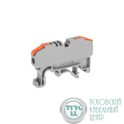 Клемма строительно-монтажная СМК проходная 222-421D 1п 0.08-4кв.мм с креплением на DIN-рейку сер. (уп.5шт) Rexant 07-6263-1-05