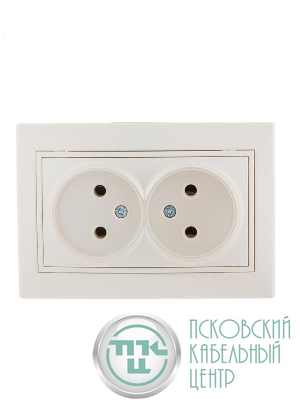 Розетка 2-м СП Mira 16А IP20 без заземл. со вставкой керамика жемчуж./бел. перламутр. LEZARD 701-3030-128