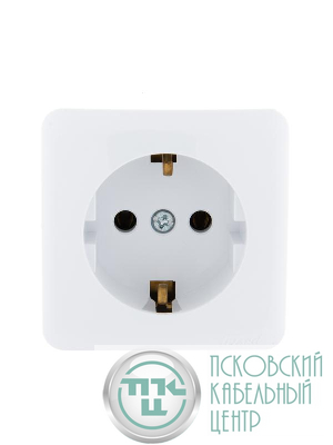 Розетка 1-м ОП Viola с заземл. бел. LEZARD 751-0200-122