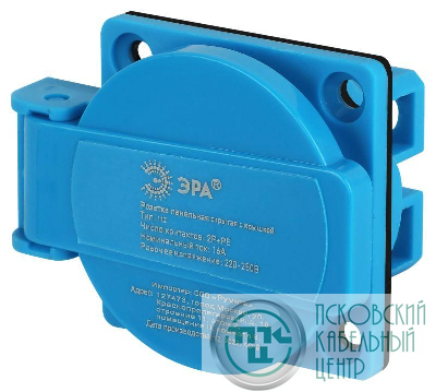 Розетка панельная СП R(PAN)-16-2P-PE-IP54 112 2Р+PЕ 16А 220В IP54 защ. крышка Эра Б0057937