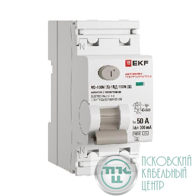 Выключатель дифференциального тока 2п 50А 300мА тип AC 6кА ВД-100N (S) электромех. PROxima EKF E1026MS50300