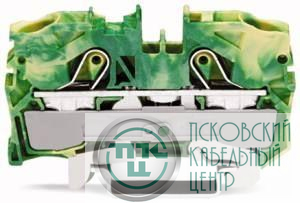 Клемма 2-х проводная (0.5-10мм) с заземл. пригодн. для Ex e желт./зел. (уп.25шт) WAGO 2010-1207