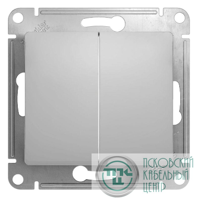Переключатель проходной 2-кл. СП Glossa 10А IP20 (сх. 6/2) 10AX механизм алюм. SE GSL000365