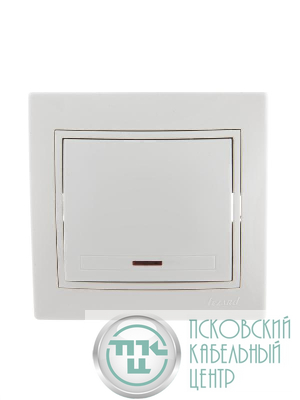 Выключатель 1-кл. СП Mira 10А IP20 с подсветкой с бел. вставкой бел. LEZARD 701-0202-111