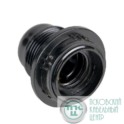 Патрон карболитовый с кольцом E27 черн. EKF LHC-E27-r-s