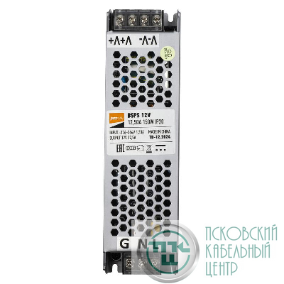 Блок питания для светодиод. ленты BSPS 150Вт 12.5А 12В IP20 метал. JazzWay 5024397