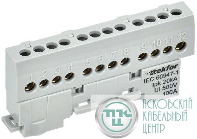 Шина L "фаза" изол. на универс. держ. 6х9-12-Ср TEKFOR IEK TF-NN10-12-KL-K03