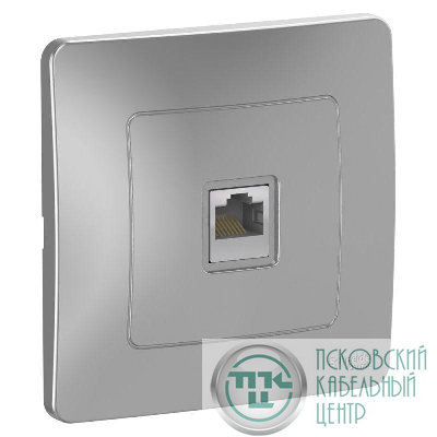 Розетка компьютерная 1-м СП Blanca RJ45 кат.5E алюм. SE BLNIS045003